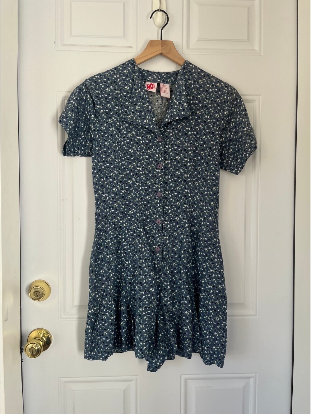 Vintage 90s Y2K NO Boundaries Button Down M Medium Romper Ditsy Floral